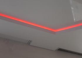 Двухуровневый натяжной потолок с цветной подсветкой 10.2020